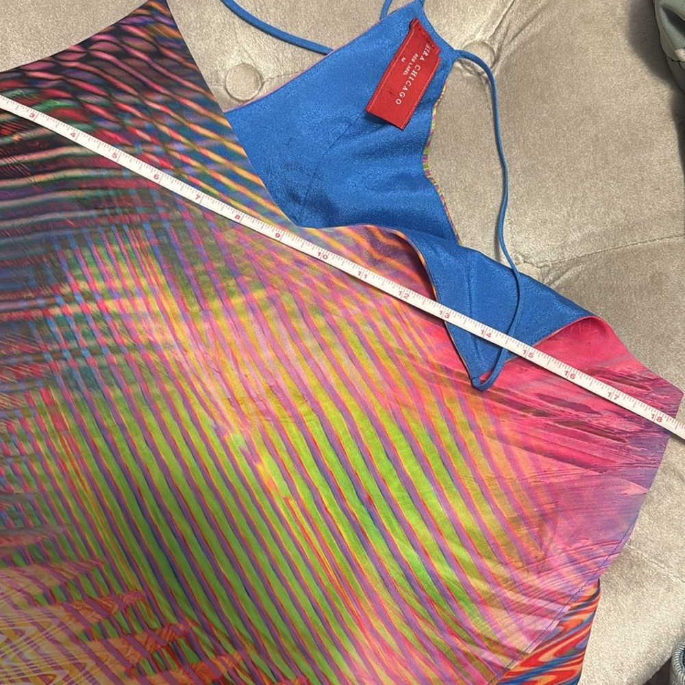 Multicolor Sleeveless Dress, crossover front - Picture 9 of 13